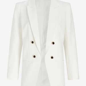 Express White Boucle Double Breasted Boyfriend Blazer Size XS